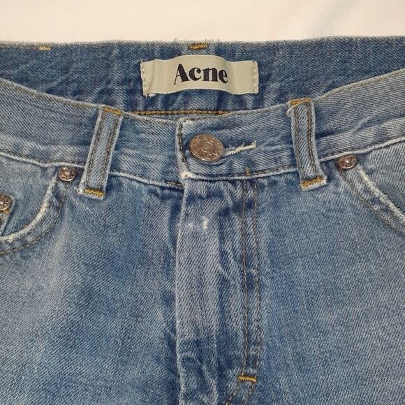 Acne Her Cut Denim Jean Shorts 31" Size Medium - Picture 2 of 7